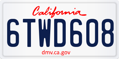 CA license plate 6TWD608