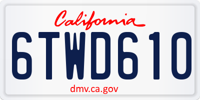 CA license plate 6TWD610
