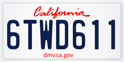 CA license plate 6TWD611
