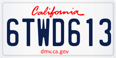 CA license plate 6TWD613