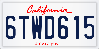 CA license plate 6TWD615