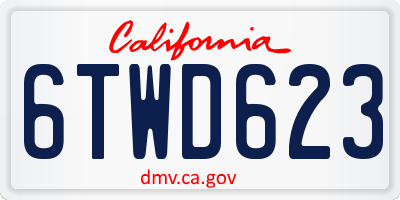 CA license plate 6TWD623
