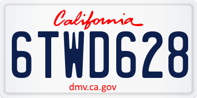 CA license plate 6TWD628