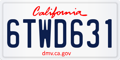 CA license plate 6TWD631