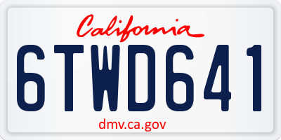 CA license plate 6TWD641