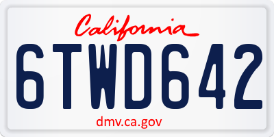 CA license plate 6TWD642