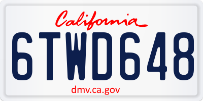 CA license plate 6TWD648
