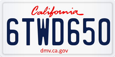 CA license plate 6TWD650