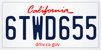 CA license plate 6TWD655