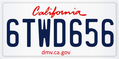 CA license plate 6TWD656
