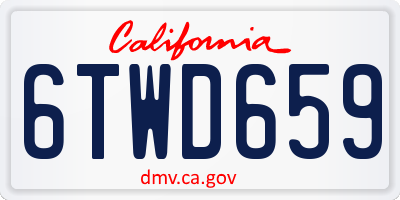 CA license plate 6TWD659