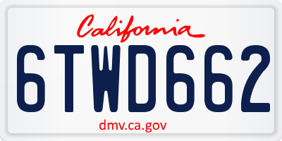 CA license plate 6TWD662
