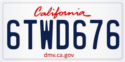CA license plate 6TWD676