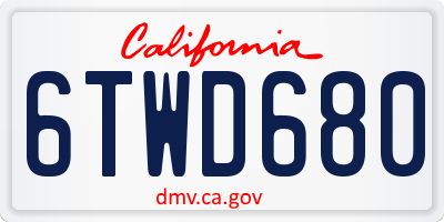CA license plate 6TWD680