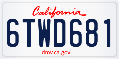 CA license plate 6TWD681