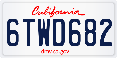 CA license plate 6TWD682