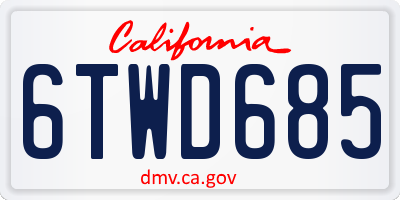 CA license plate 6TWD685