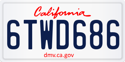 CA license plate 6TWD686
