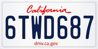 CA license plate 6TWD687