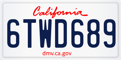 CA license plate 6TWD689