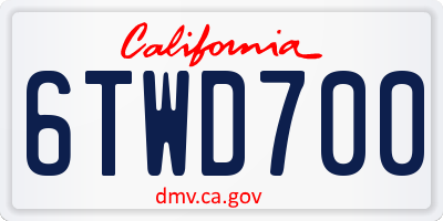 CA license plate 6TWD700
