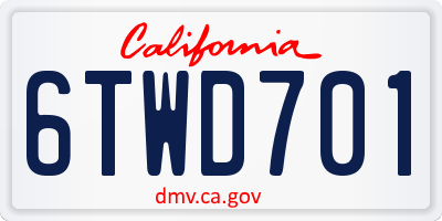 CA license plate 6TWD701