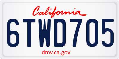 CA license plate 6TWD705