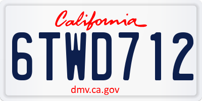 CA license plate 6TWD712