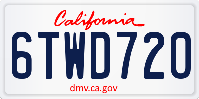 CA license plate 6TWD720