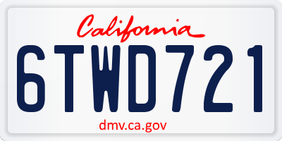 CA license plate 6TWD721