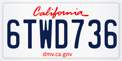 CA license plate 6TWD736
