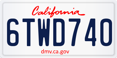 CA license plate 6TWD740