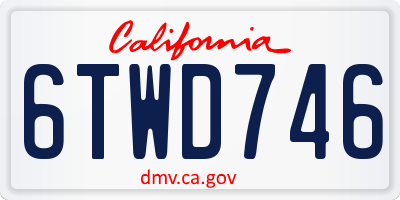 CA license plate 6TWD746