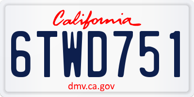 CA license plate 6TWD751