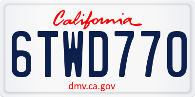 CA license plate 6TWD770