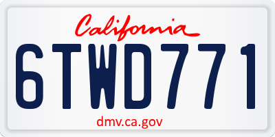 CA license plate 6TWD771