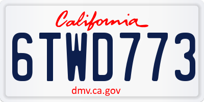 CA license plate 6TWD773