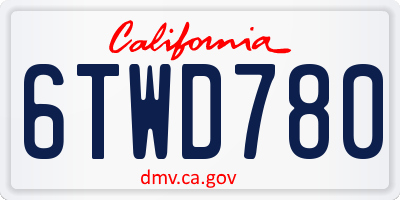 CA license plate 6TWD780