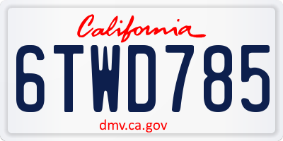 CA license plate 6TWD785