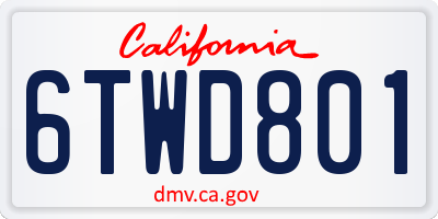 CA license plate 6TWD801