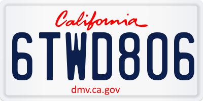 CA license plate 6TWD806