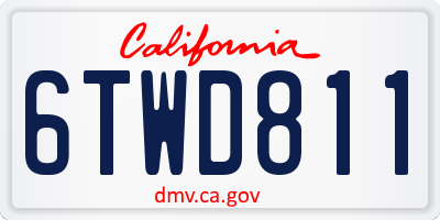 CA license plate 6TWD811