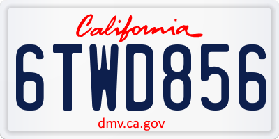 CA license plate 6TWD856