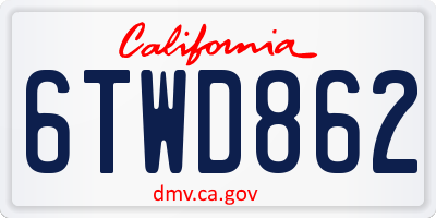 CA license plate 6TWD862