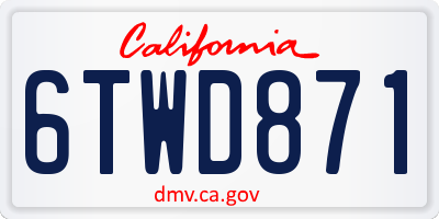 CA license plate 6TWD871