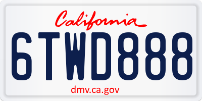 CA license plate 6TWD888