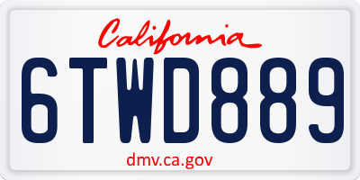 CA license plate 6TWD889