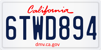 CA license plate 6TWD894