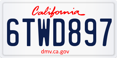 CA license plate 6TWD897