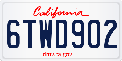 CA license plate 6TWD902